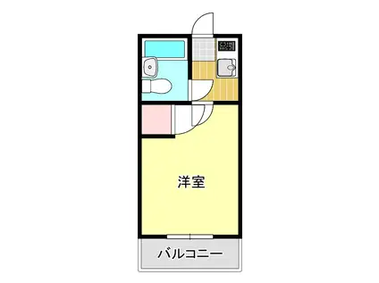 ハッピーハイツ(1K/3階)の間取り写真