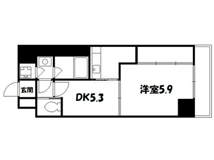 グランエターナ京都(1DK/6階)の間取り写真
