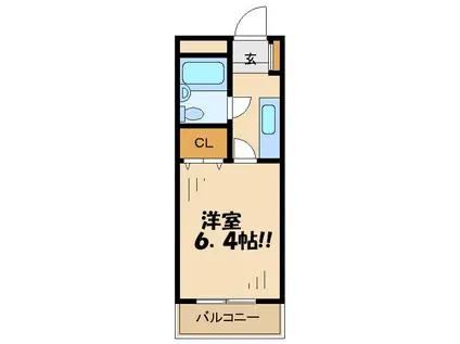 ロイヤルハイツ堀之内(1K/5階)の間取り写真