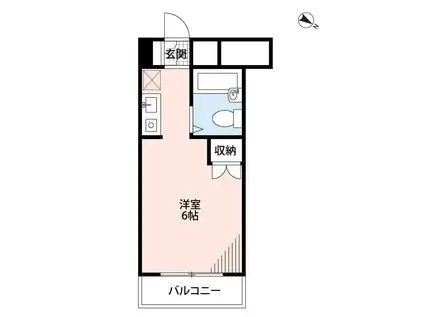 狭山ヶ丘ホステル(ワンルーム/2階)の間取り写真