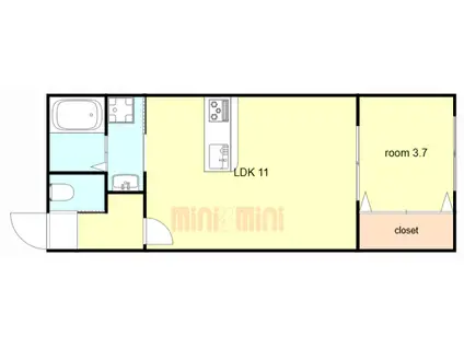 グランフォート明石城北(1LDK/3階)の間取り写真