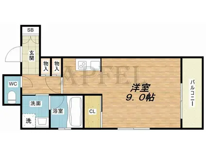 グラン心斎橋イースト(ワンルーム/4階)の間取り写真