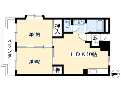 カサグランデ雅(2LDK/3階)の間取り写真