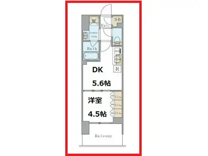 ブリリアイスト両国(1DK/4階)の間取り写真