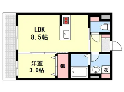 BONDBLDII(1LDK/1階)の間取り写真