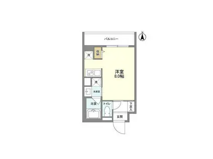 パルムクレスト武蔵小山 サウス棟(ワンルーム/3階)の間取り写真