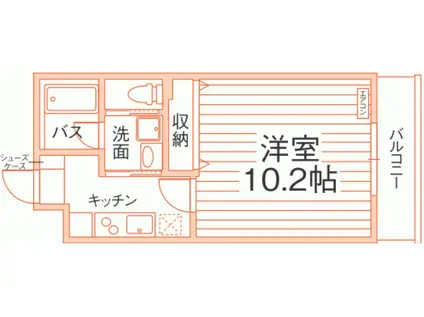 シリウス・T(1K/3階)の間取り写真