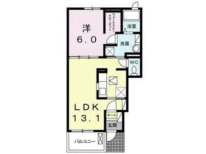 HIROII(1LDK/1階)の間取り写真