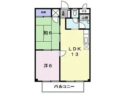 シティハイツ千種I(2LDK/2階)の間取り写真