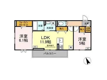 D-ROOM YT(2LDK/3階)の間取り写真