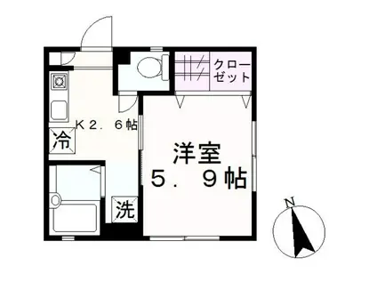 ソレーユ(1K/2階)の間取り写真