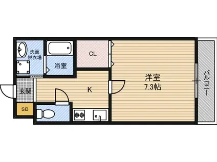 ヴィライイダ2(1K/2階)の間取り写真