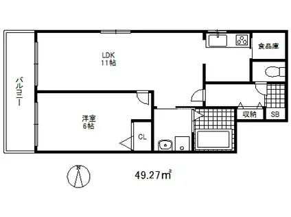 プレサンス新神戸(1LDK/12階)の間取り写真