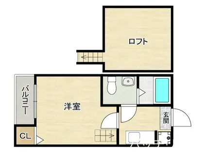 ロフトH&AII(1K/2階)の間取り写真