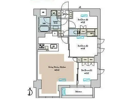 BRILLIA IST 池尻大橋 ブリリアイスト池尻大橋(2LDK/5階)の間取り写真