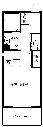 エバーブロッサム下鴨(1K/2階)の間取り写真