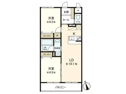 LECHOUCHOU(2LDK/1階)の間取り写真