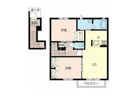 シャーメゾン稲田本町(2LDK/2階)の間取り写真