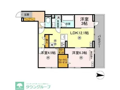 D-KUUTIO(3LDK/3階)の間取り写真