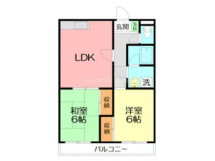 ヤスダハイツ(2LDK/2階)の間取り写真