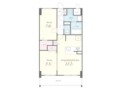 スタシオン川名公園(2LDK/9階)の間取り写真
