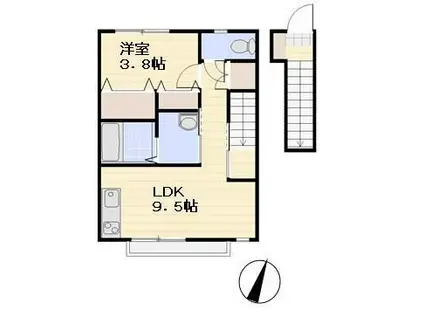 MAISON DE HANA(1LDK/2階)の間取り写真
