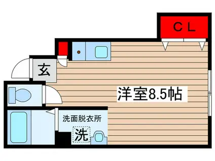 セノーテ(ワンルーム/1階)の間取り写真