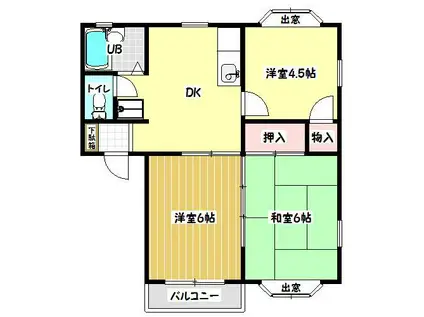 グランドール石川(3DK/2階)の間取り写真
