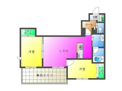 シャーメゾン シャルマン・ラ・リベルテ (2LDK/1階)の間取り写真