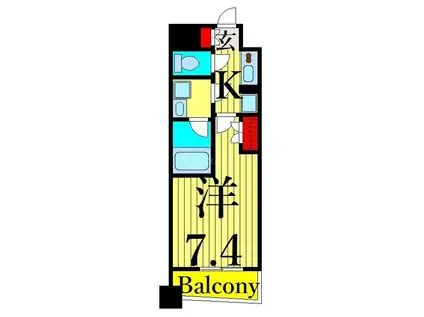 GRAN PASEO町屋(1K/3階)の間取り写真