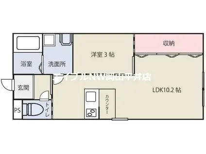 PRESTIGE OKU(1LDK/1階)の間取り写真