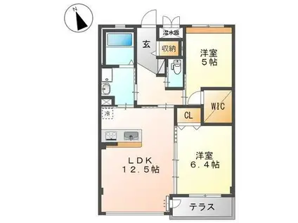 アリビオ(2LDK/2階)の間取り写真