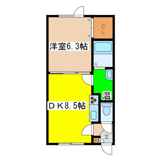 レラ・ウエスト(1LDK/1階)の間取り写真