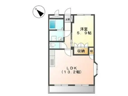 サンビレッジ翔II(1LDK/1階)の間取り写真