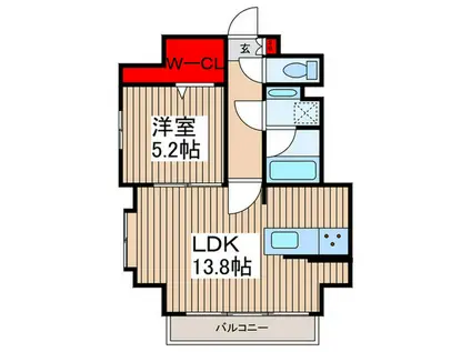 クレストソシア(1LDK/7階)の間取り写真