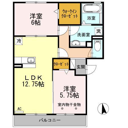ウィズ ウィンド(2LDK/2階)の間取り写真