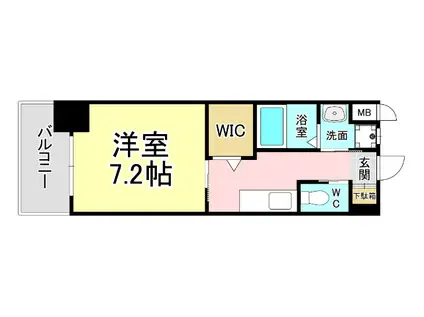 ウイングス重住(1K/6階)の間取り写真