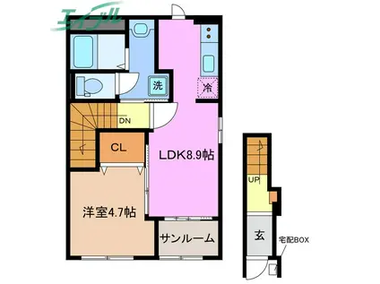 ネスト赤堀(1LDK/2階)の間取り写真