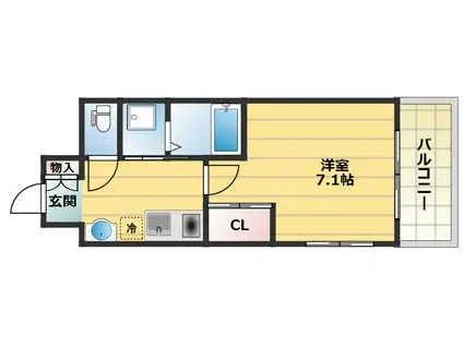 セファミ御影(1K/2階)の間取り写真