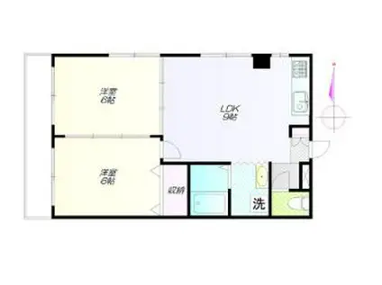 ウィステリア・アーボー(2LDK/3階)の間取り写真