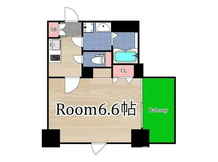 アドバンス大阪城北ルミウス(1K/8階)の間取り写真