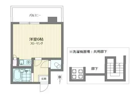 PASTORALE・パストラーレ(ワンルーム/2階)の間取り写真