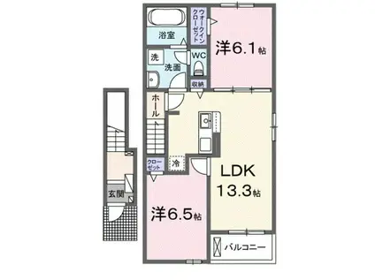 リベーラレシデンシア(2LDK/2階)の間取り写真