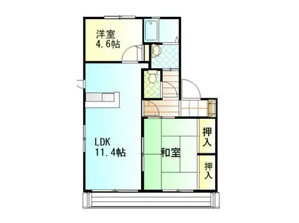 サンハイツ加古川II(2LDK/1階)の間取り写真