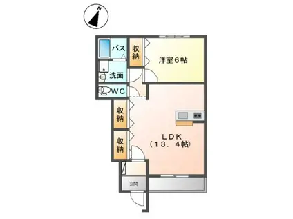 エストレイン(1LDK/1階)の間取り写真