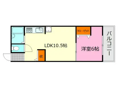 藤川ビル(1LDK/3階)の間取り写真