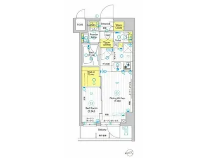 ヴォーガコルテ大森町アジールコート(1DK/3階)の間取り写真