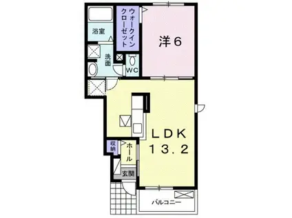 マーヴェラスII(1LDK/1階)の間取り写真