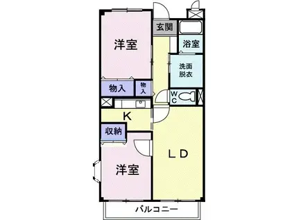 グランデオス(2LDK/2階)の間取り写真