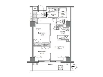 ソライエアイル練馬北町(2LDK/5階)の間取り写真